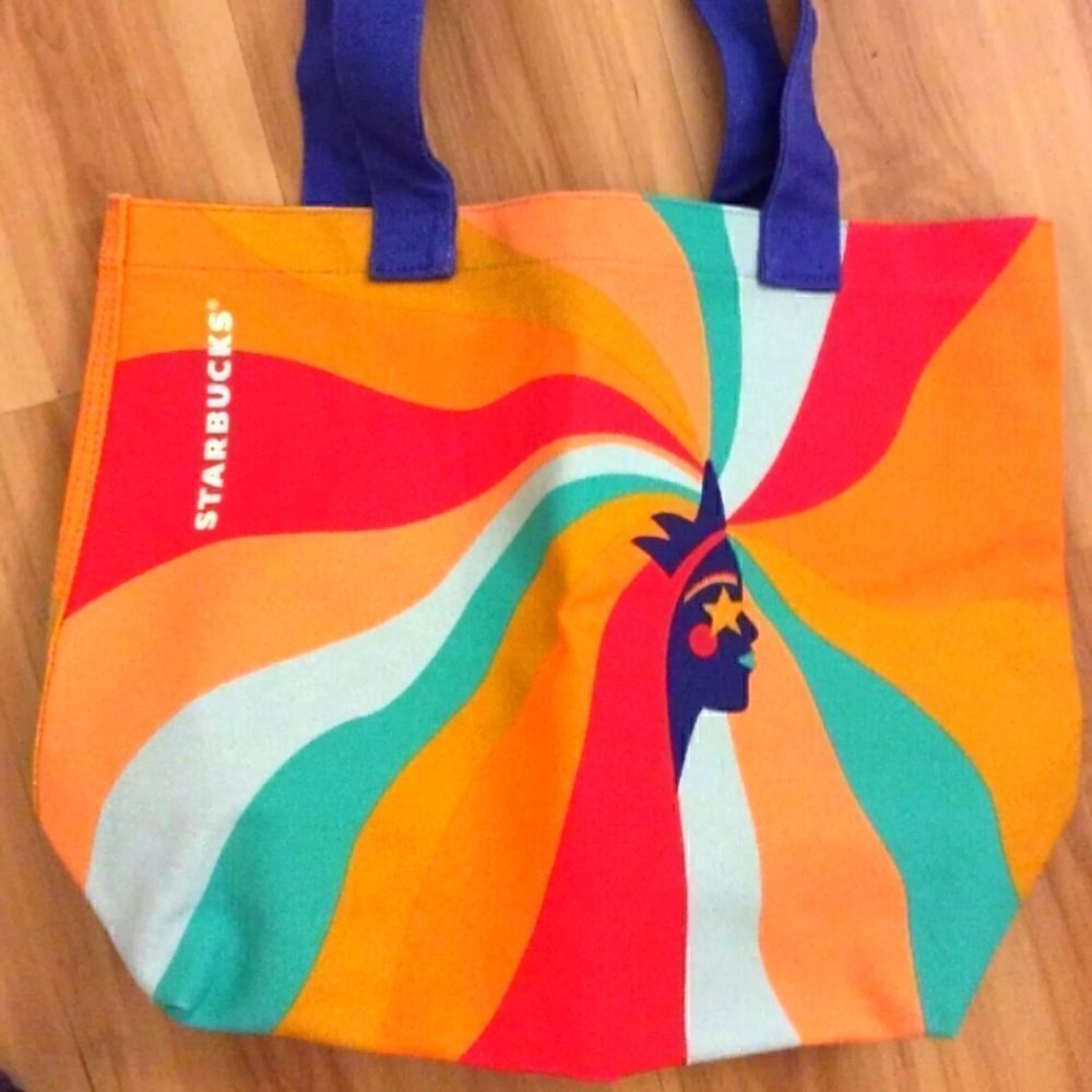 NWT! Starbucks Pride 2020 Canvas Tote Bag LIMITED EDITION Rainbow Siren Logo
